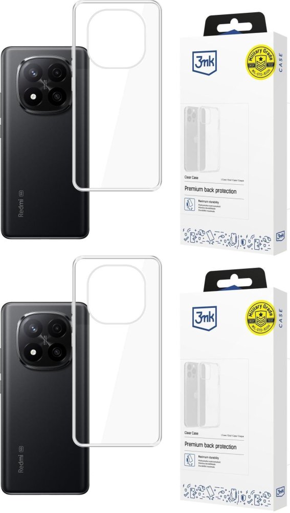 2x Etui na telefon 3mk Clear Case, do Xiaomi Redmi Note 15 Pro+ 5G, transparentny