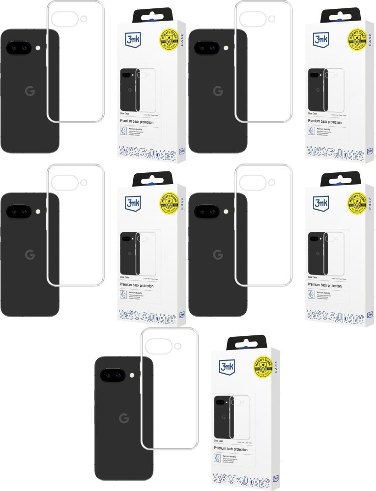 5x Etui na telefon 3mk Clear Case, do Google Pixel 10A, transparentny