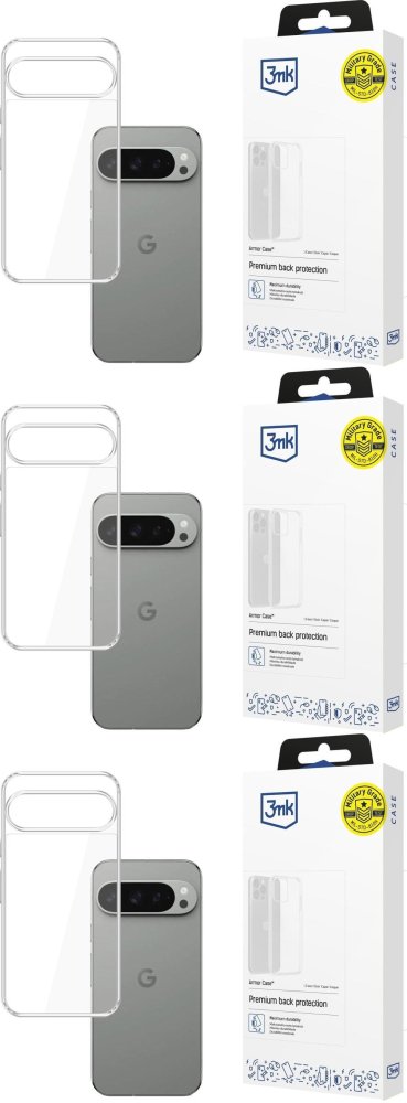 3x Etui na telefon 3mk Armor Case, pancerne, do Google Pixel 10/Google Pixel 10 Pro, transparentny