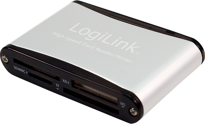Czytnik kart pamięci LogiLink 56w1, USB 2.0, srebrny