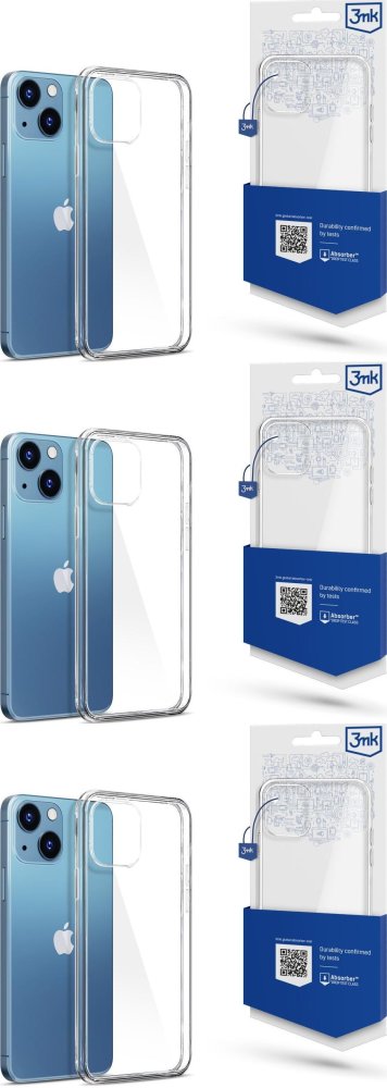 3x Etui na telefon 3mk Clear Case, do iPhone 13 Mini, transparentny