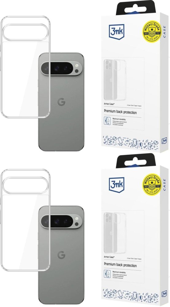 2x Etui na telefon 3mk Armor Case, pancerne, do Google Pixel 10/Google Pixel 10 Pro, transparentny