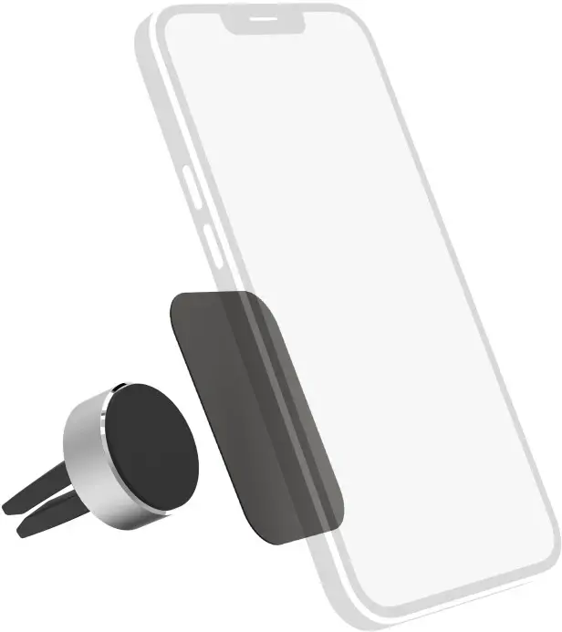 Uchwyt na telefon do samochodu Hama Magnet Alu, magnetyczny, aluminiowy, czarno-srebrny