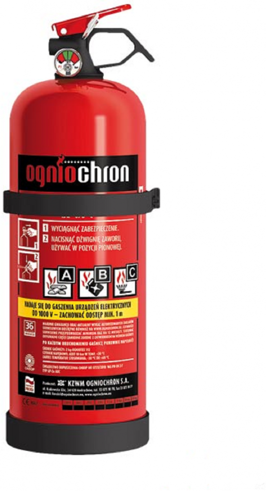 Gaśnica proszkowa Ogniochron OGP-2XABC-PM, 2kg, czerwony