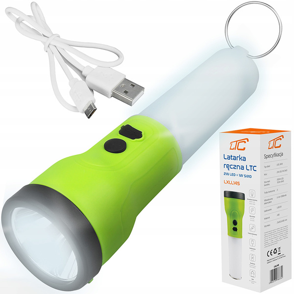 Latarka ręczna wielofunkcyjna LED LTC 2W 300lm USB Akumulator