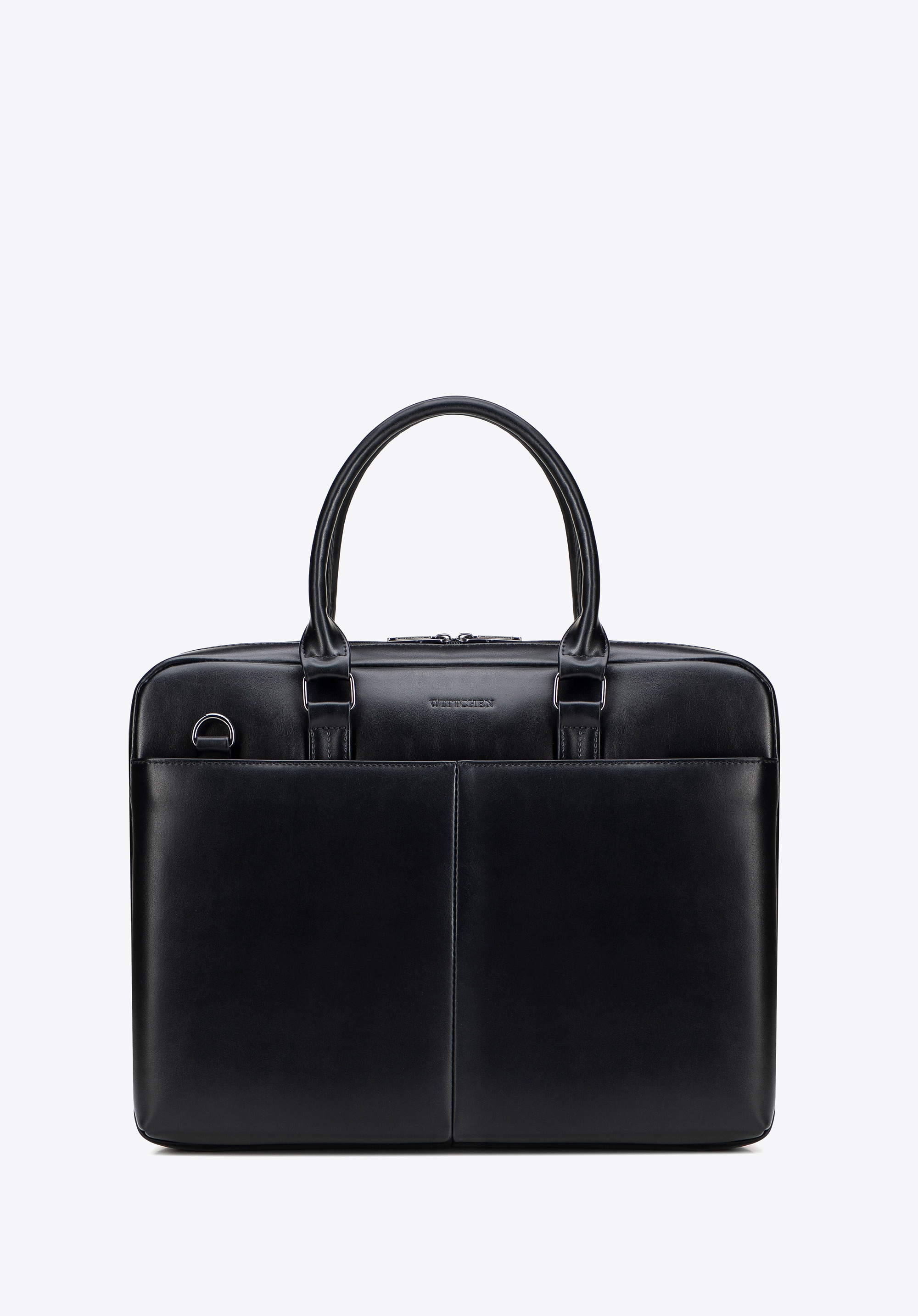 Męska torba na laptopa 15,6 cala ze skóry ekologicznej elegancka czarna