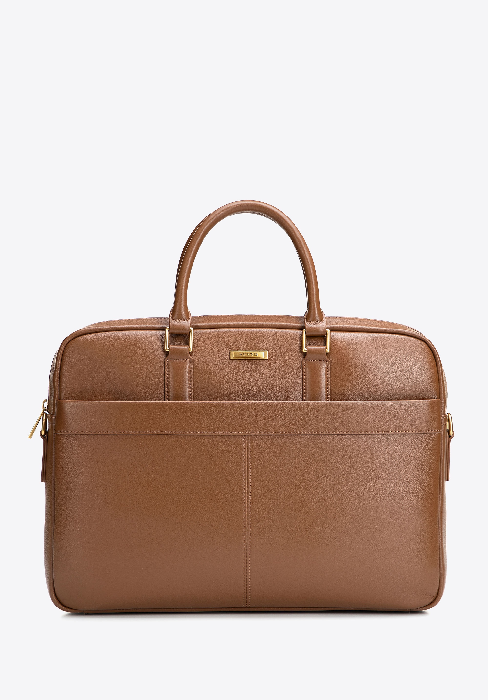 Męska torba na laptopa 15,6” z naturalnej skóry jasny brąz