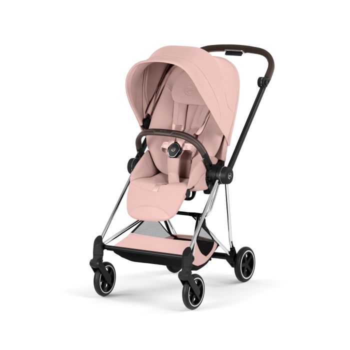 Cybex Mios 4.0 Style - wózek spacerowy-Peach Pink-Chrome (with brown leather)