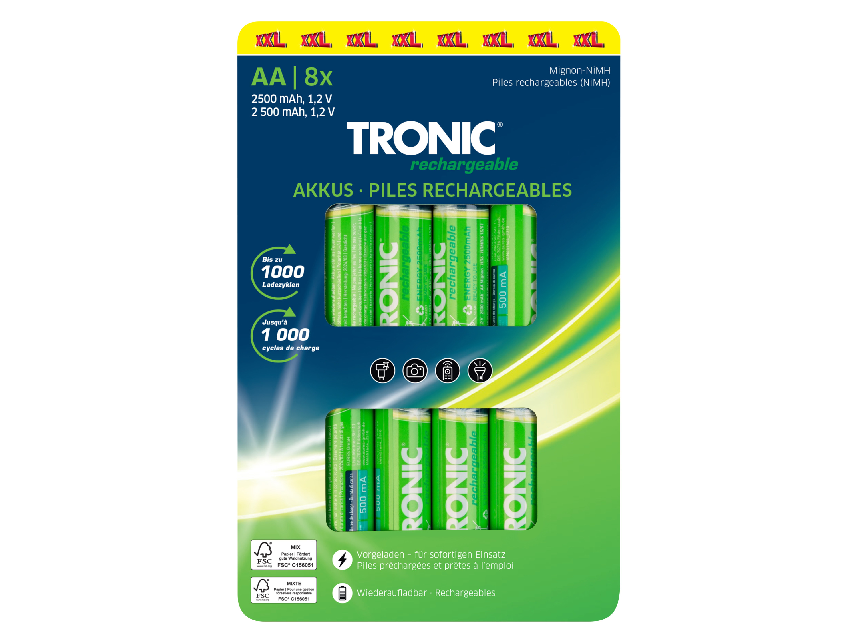 Tronic Zestaw 8 akumulatorków AA