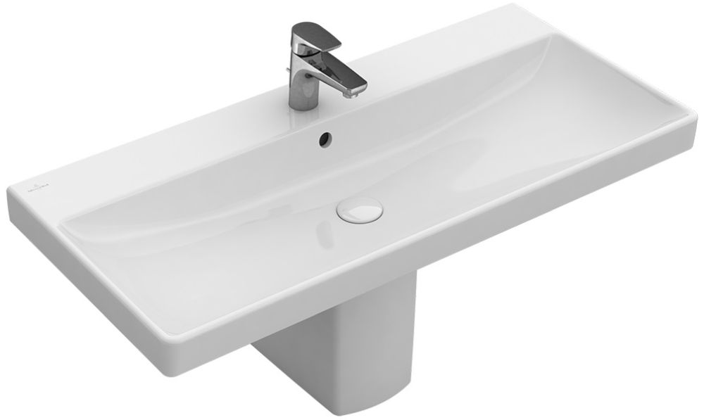 Darmowa Dostawa - Umywalka 100x47 cm prostokątna ścienna-meblowa biała Villeroy & Boch Avento 4156A501
