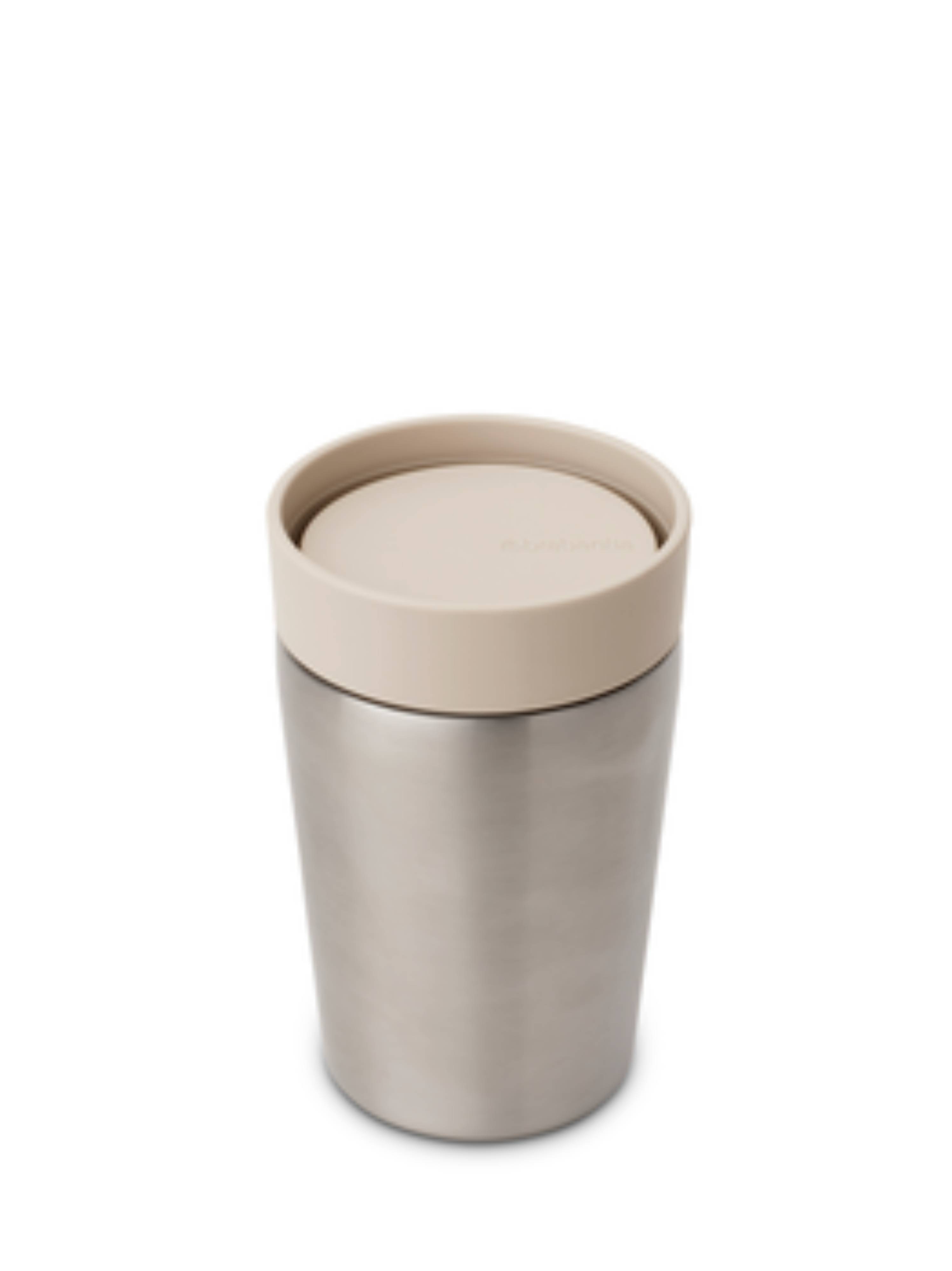 Darmowa Dostawa - Kubek termiczny 8.1x8x12.7 cm beżowy-stal Brabantia Make & Take 244841