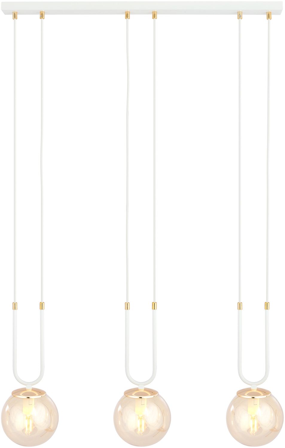 Darmowa Dostawa - Lampa wisząca 3x10 W biała-bursztynowa Emibig Glam 11173