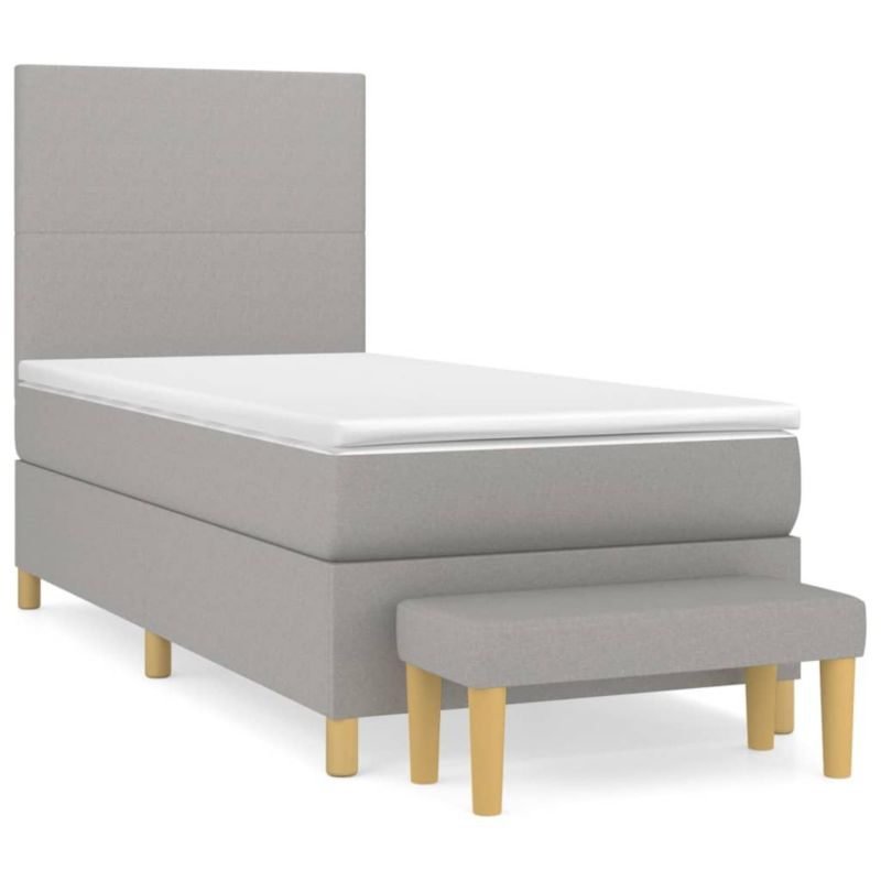 Łóżko kontynentalne WaszeMeble 90x190 cm jasnoszare WM-3136957 1 szt.