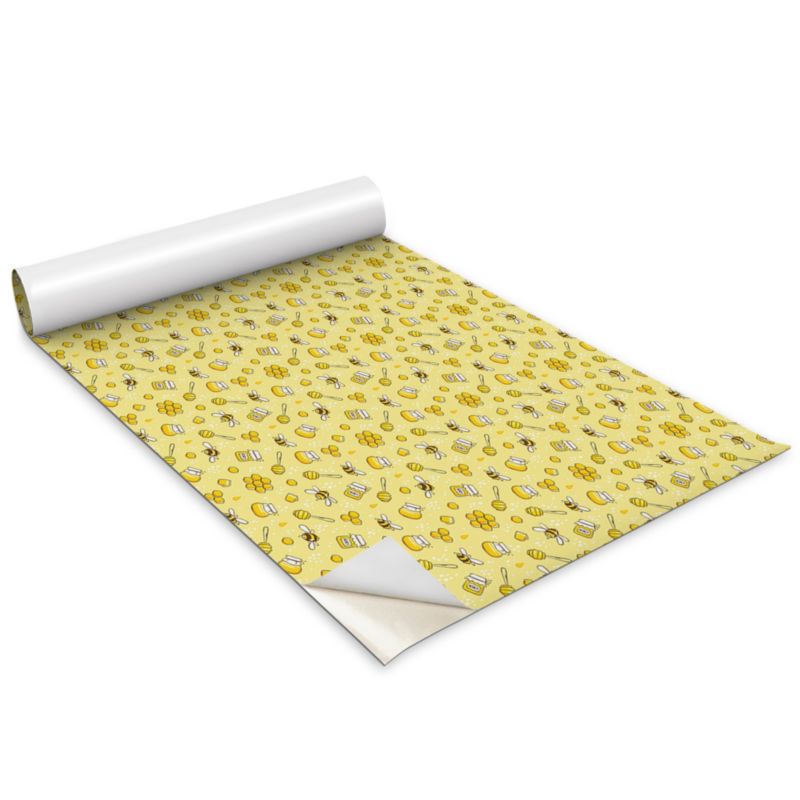 Okleina Na Szafki Kuchenne Wallfluent 100x50 cm Rysunkowe pszczoły i miód Okleina Do Mebli DIY 1 rol.