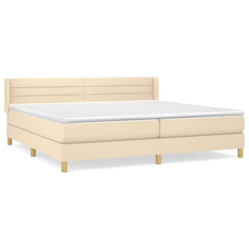 Łóżko z materacem WaszeMeble 200x200 cm kremowy WM-3130382 1 szt.