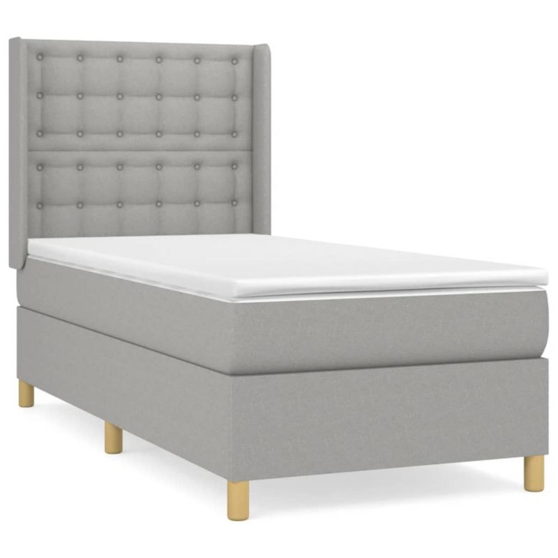 Łóżko kontynentalne WaszeMeble 80x200 cm jasnoszare WM-3132265 1 szt.
