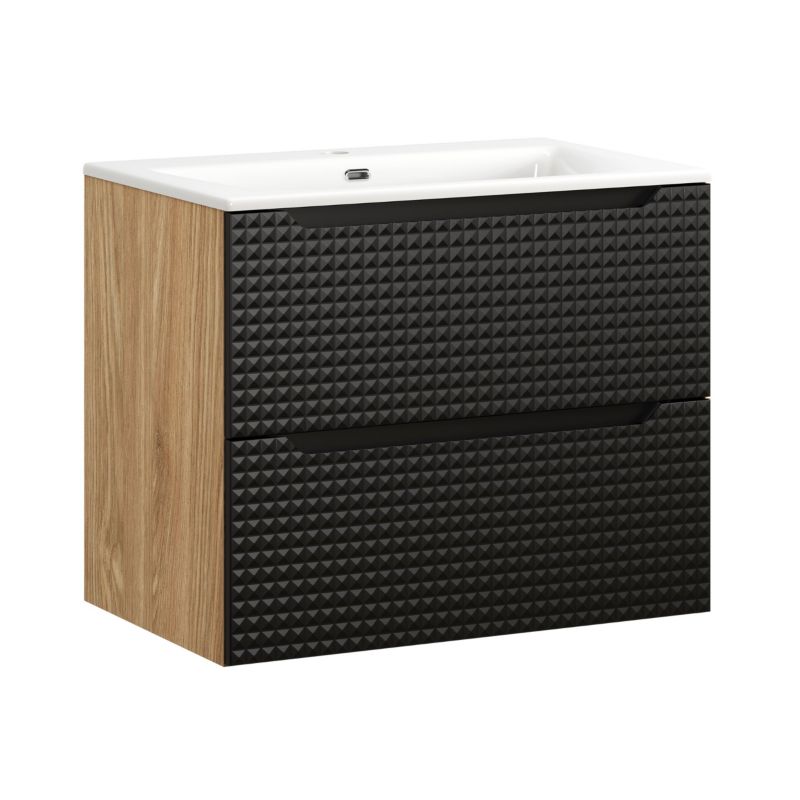 Zestaw mebli łazienkowych Comad Luxor Black 70cm z umywalką meblową SKY 1szt