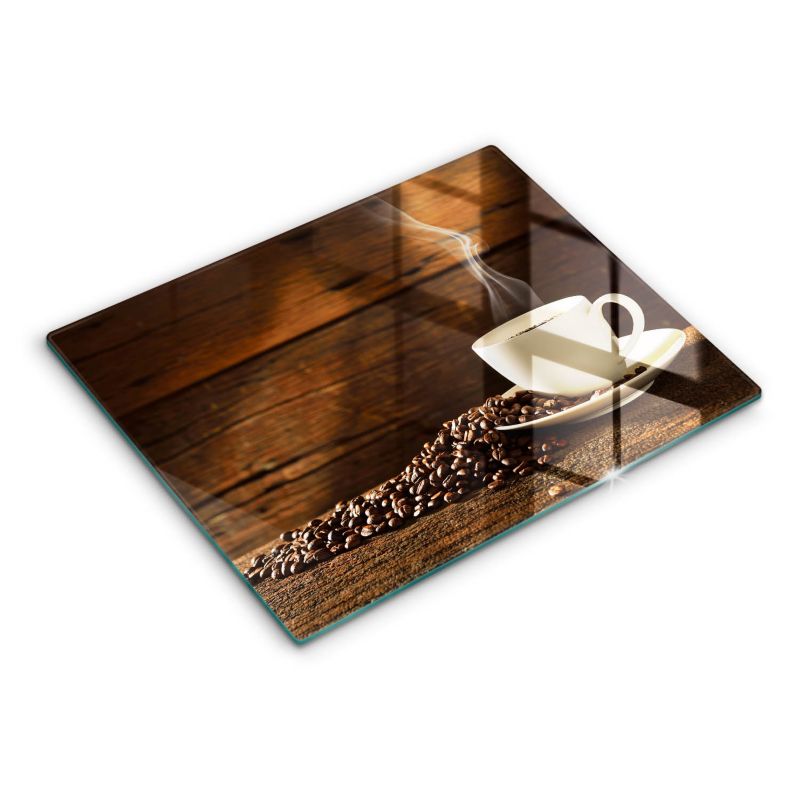 Szklana deska do krojenia Wallfluent 52x40 cm Filiżanka kawy drewno 1 szt.