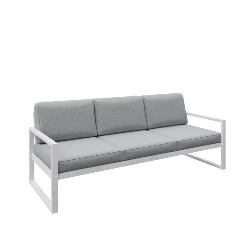 Sofa ogrodowa Bettso Alicante trzyosobowa na białych nogach jasnoszary 1szt.