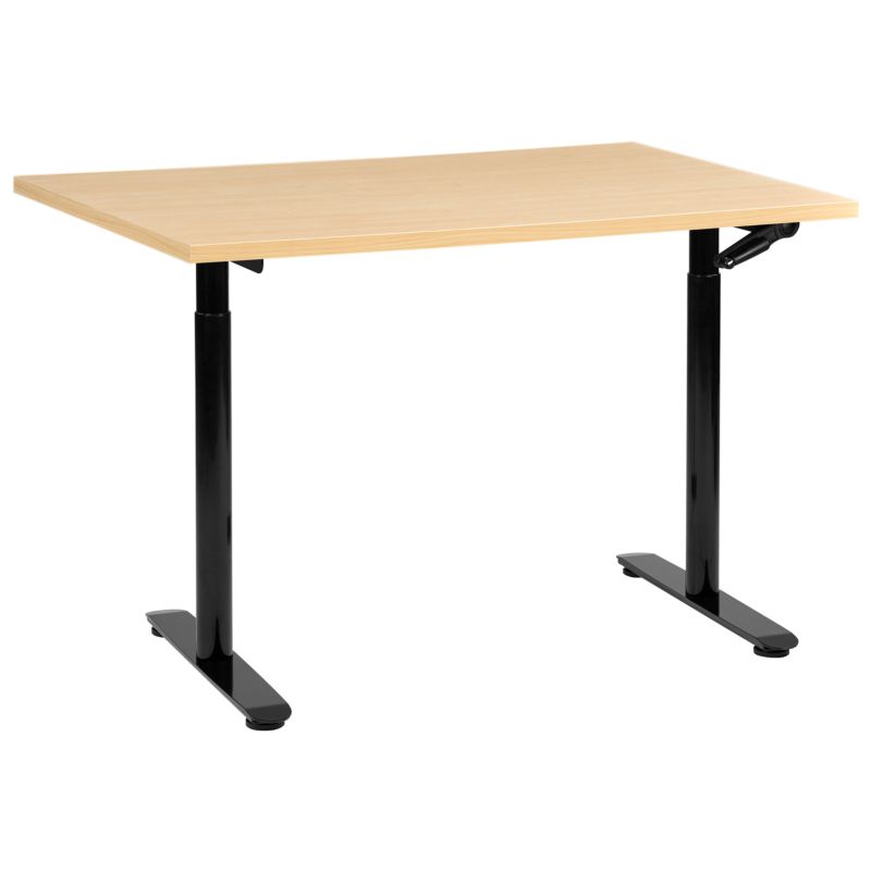 Biurko regulowane manualnie Destinas Czarny/ jasny brąz 120 cm 72 cm 1 szt.