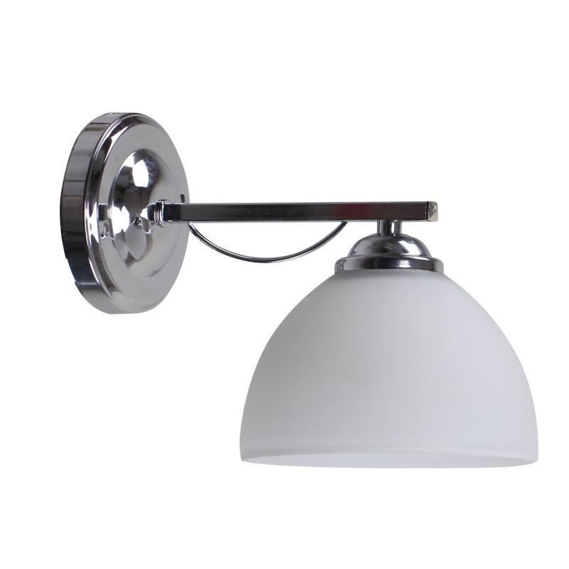 Kinkiet biały klosz Candellux Filona chromowany 1xE27x40W IP20 wym:18x24x15cm - 1 szt.