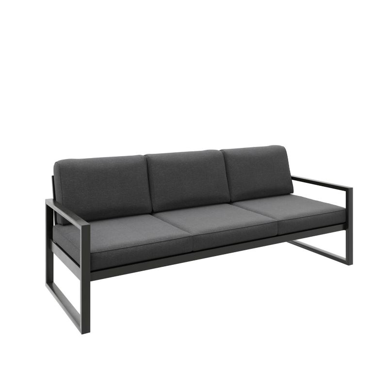 Sofa ogrodowa Bettso Alicante trzyosobowa na czarnych nogach szary 1szt.