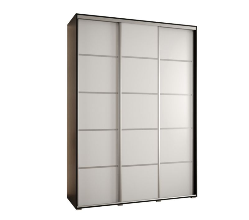 Szafa przesuwna Abiks DAVOS 4 wysoka szer.180cm gł.45cm czarny/biały/srebrny 1szt.