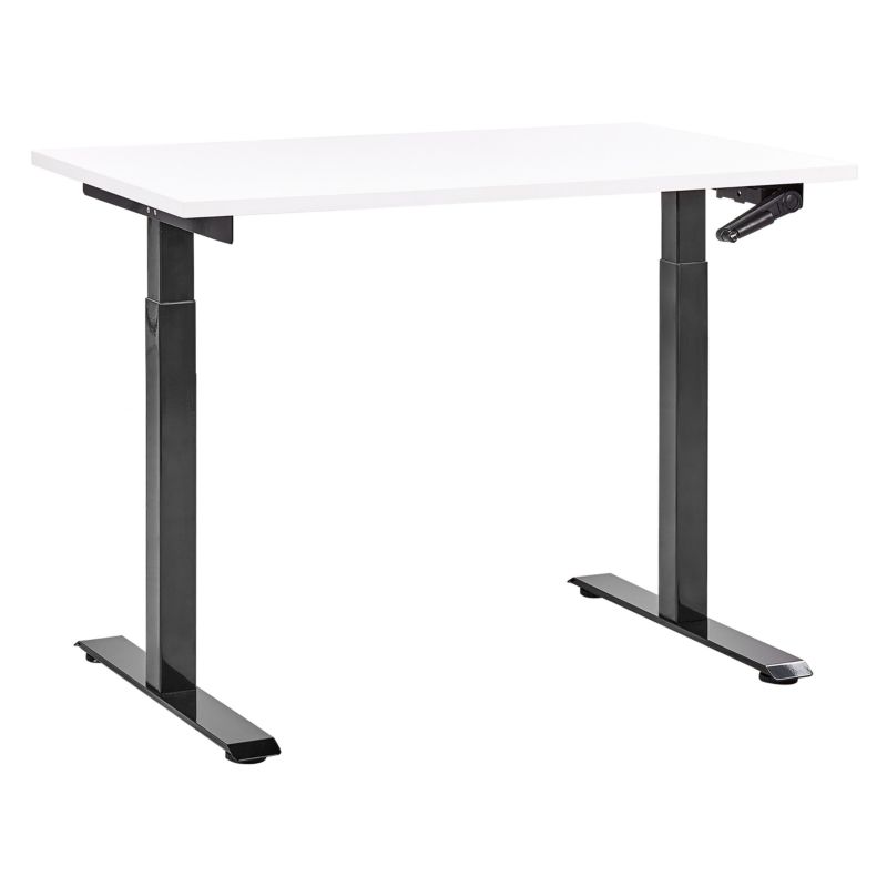 Biurko regulowane manualnie Destines Biały/ czarny 120 cm 72 cm 1 szt.