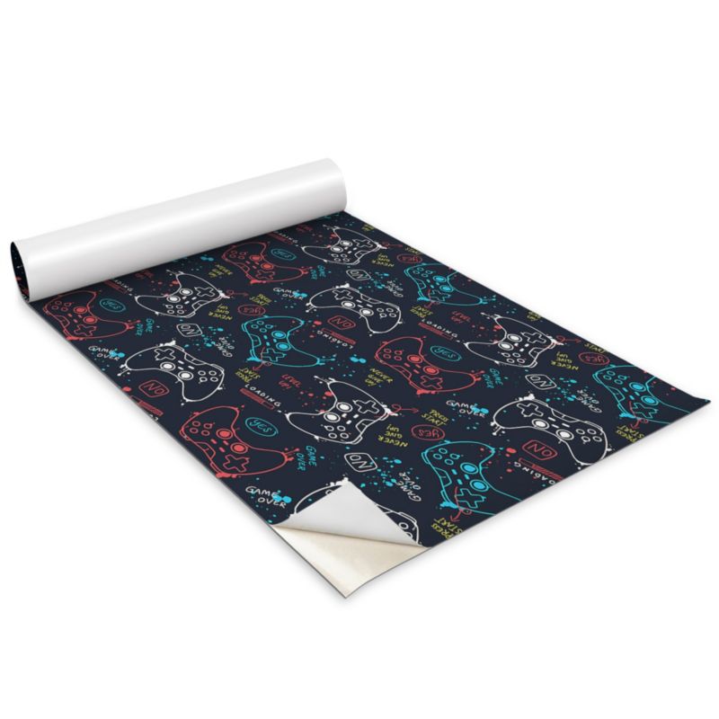 Okleina Na Szafki Kuchenne Wallfluent 100x50 cm Pady do konsoli Gamingowy wzór Okleina Do Mebli DIY 1 rol.