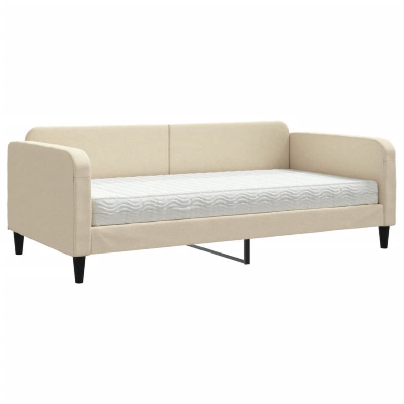 Sofa rozkładana WaszeMeble 100x200 cm Kremowy tkanina WM-3196807 1 szt.
