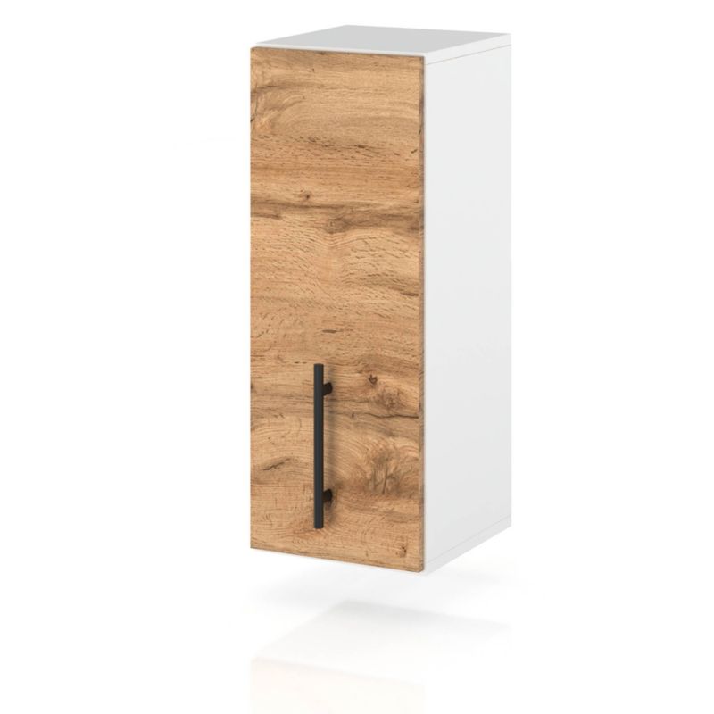Szafka Kuchenna Hurtownia-Mebli Wisząca W15 sPremium 15cm Biały Mat Dąb Wotan 15x32x72 cm 1szt.