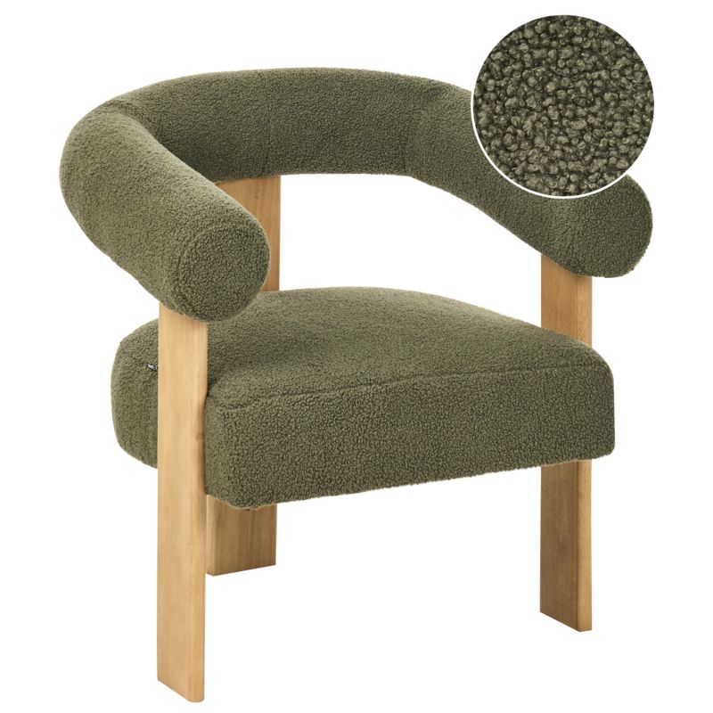 Fotel Ilbro Boucle Zielony/ jasny brąz 1 szt.
