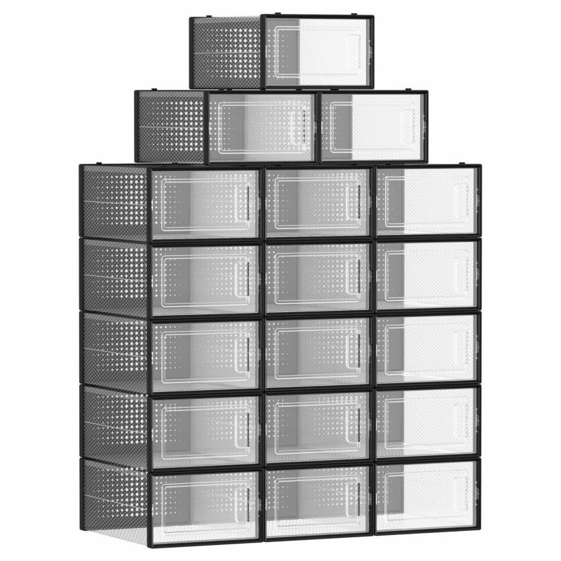 Pudełka na buty VASAGLE Songmics 18 szt. z drzwiczkami 33,3x23x14 cm 1 kpl.
