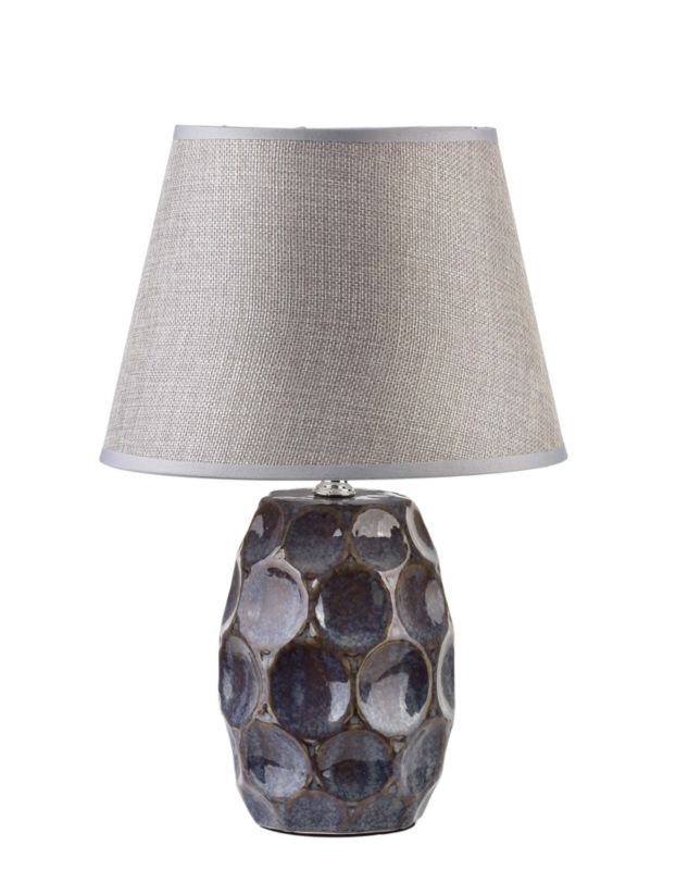 Lampa stołowa ceramiczna Mondex LETI GREY 11x11x33,5 cm szara 1 szt