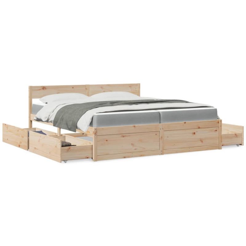 Łóżko tapicerowane WaszeMeble 200x200 cm brązowe WM-3281886 1 szt.