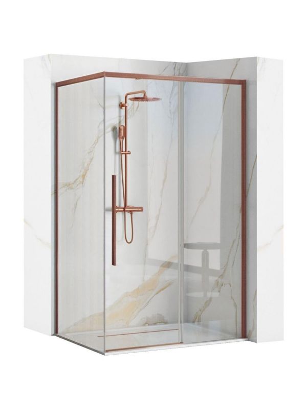 Kabina prysznicowa Rea Solar Brush Copper 100x80 drzwi prostokątna 1 szt.