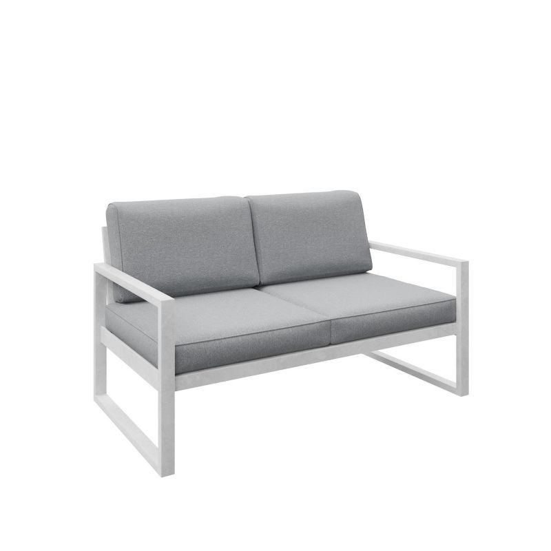 Sofa ogrodowa Bettso Alicante dwuosobowa na białych nogach jasnoszary 1szt.
