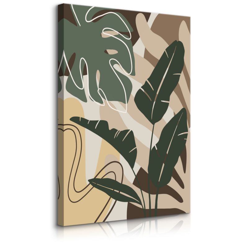 Obraz Muralo Liście Tropikalne Monstera Bananowiec 40x50 cm 1szt.