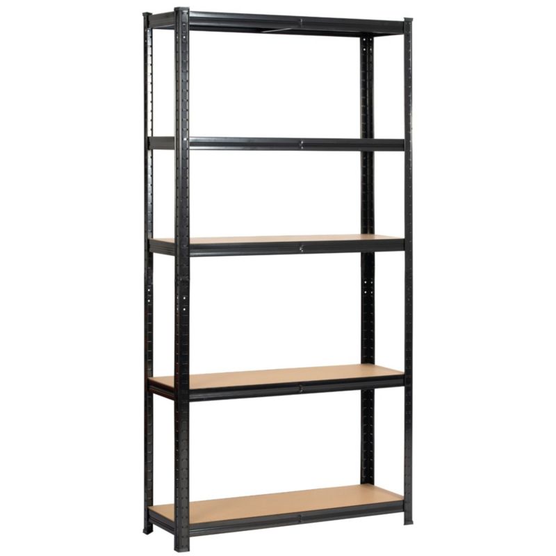 Regał metalowy Akord stalowy czarny 5 półek nośność 875kg 90x30x180 cm 1 szt.