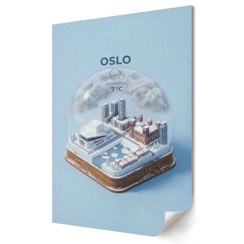 Plakat na ścianę Wallfluent Format A3 Kula śniegowa Oslo Artysta Kauro 1 szt.