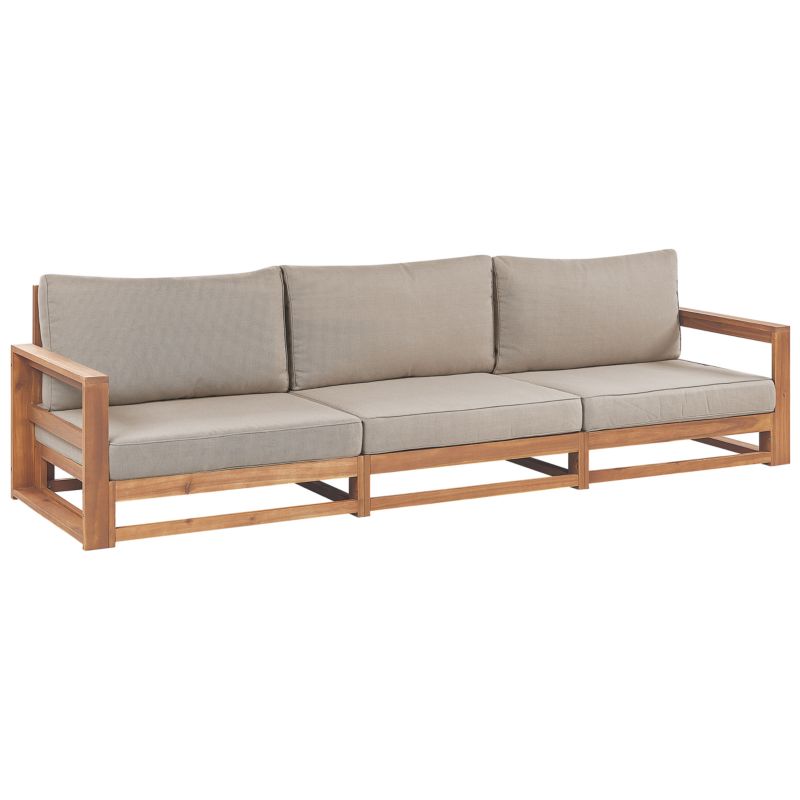 Sofa ogrodowa dla 3 osób Timor Modułowy Certyfikowane drewno akacjowe Jasnobrązowy 1 szt.