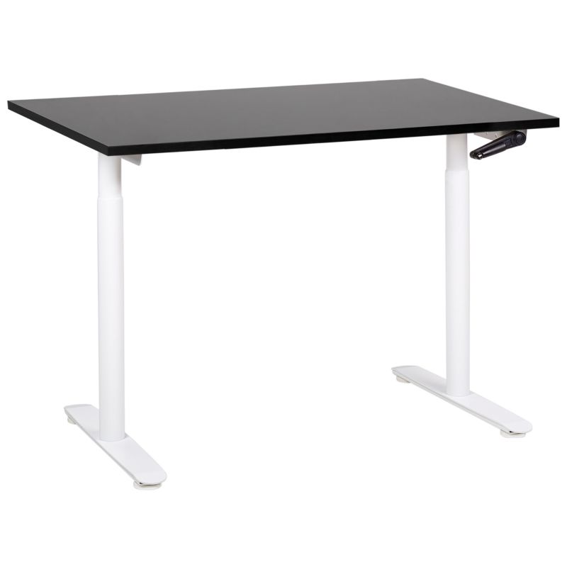 Biurko regulowane manualnie Destinas Czarny/ biały 120 cm 72 cm 1 szt.