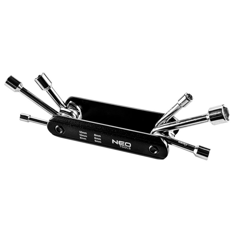 Klucze nasadowe sześciokątne NEO TOOLS 5, 6, 8, 9, 10, 12 mm srebrny 1 kpl.