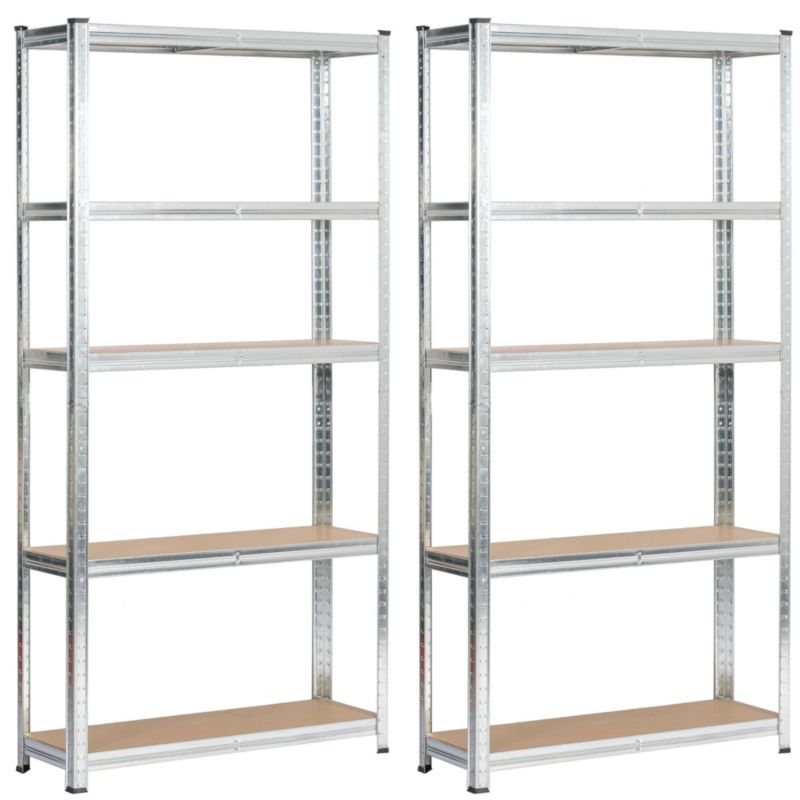 Zestaw 2x Regał metalowy Akord stal galwanizowana 5 półek nośność 875kg 90x30x180 cm 2 szt.