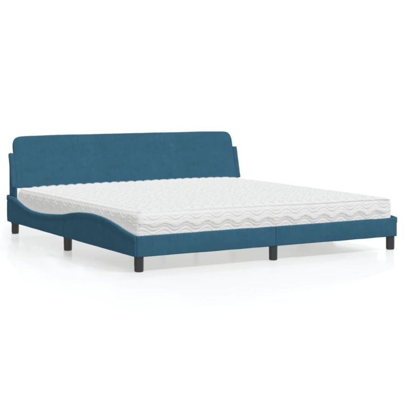 Łóżko tapicerowane WaszeMeble 200x200 cm niebieskie WM-3208475 1 szt.