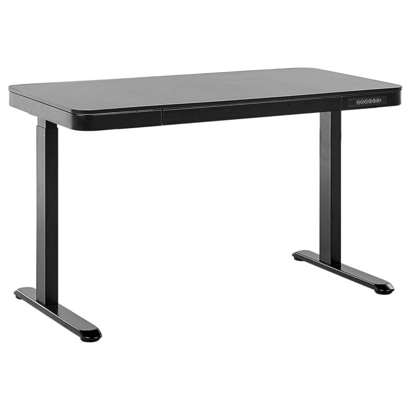 Biurko regulowane elektrycznie Kenly Czarny 120 cm 60 cm Z portem USB 1 szt.