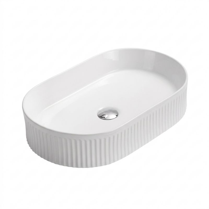 Umywalka nablatowa Corciano Vitaria Oval Biała Połysk 49x31x13 cm 1 szt.