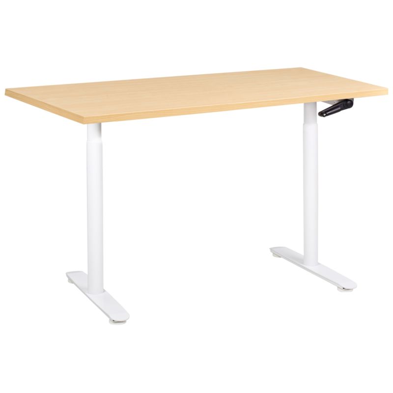 Biurko regulowane manualnie Destinas Jasny brąz/ biały 120 cm 72 cm 1 szt.