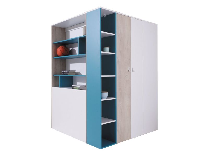 Szafa narożna MIRJAN 24 Planet System 1 L/P biały lux/dąb/morski 1 szt.