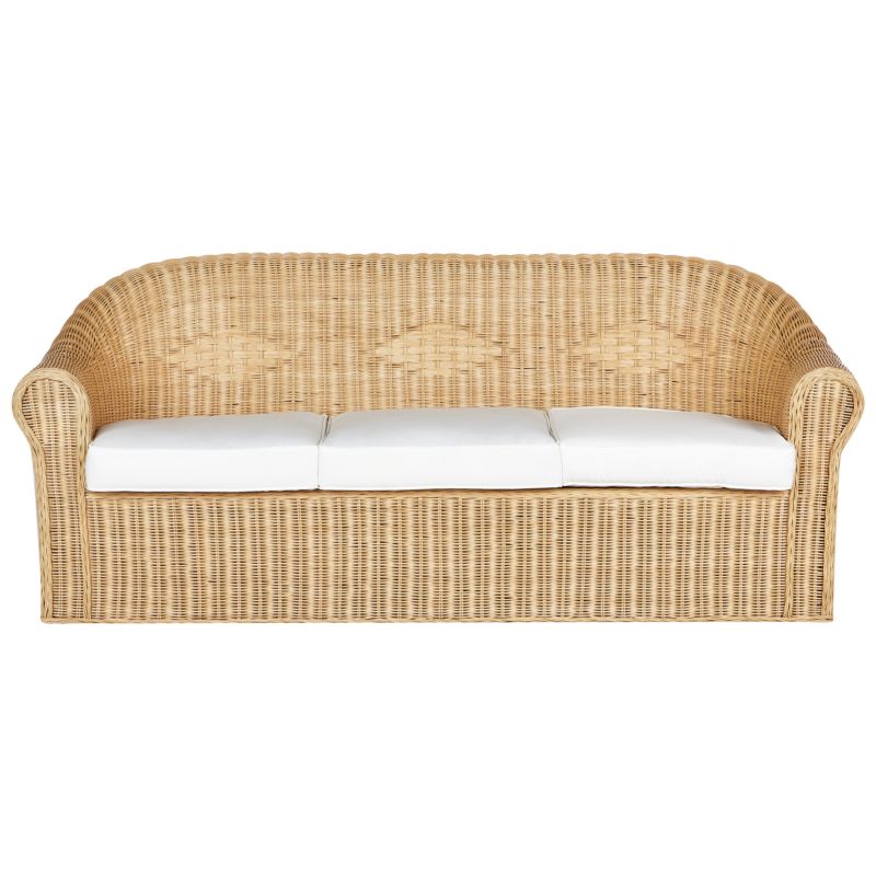Sofa ogrodowa dla 3 osób Livadeia Rattan Naturalny 1 szt.